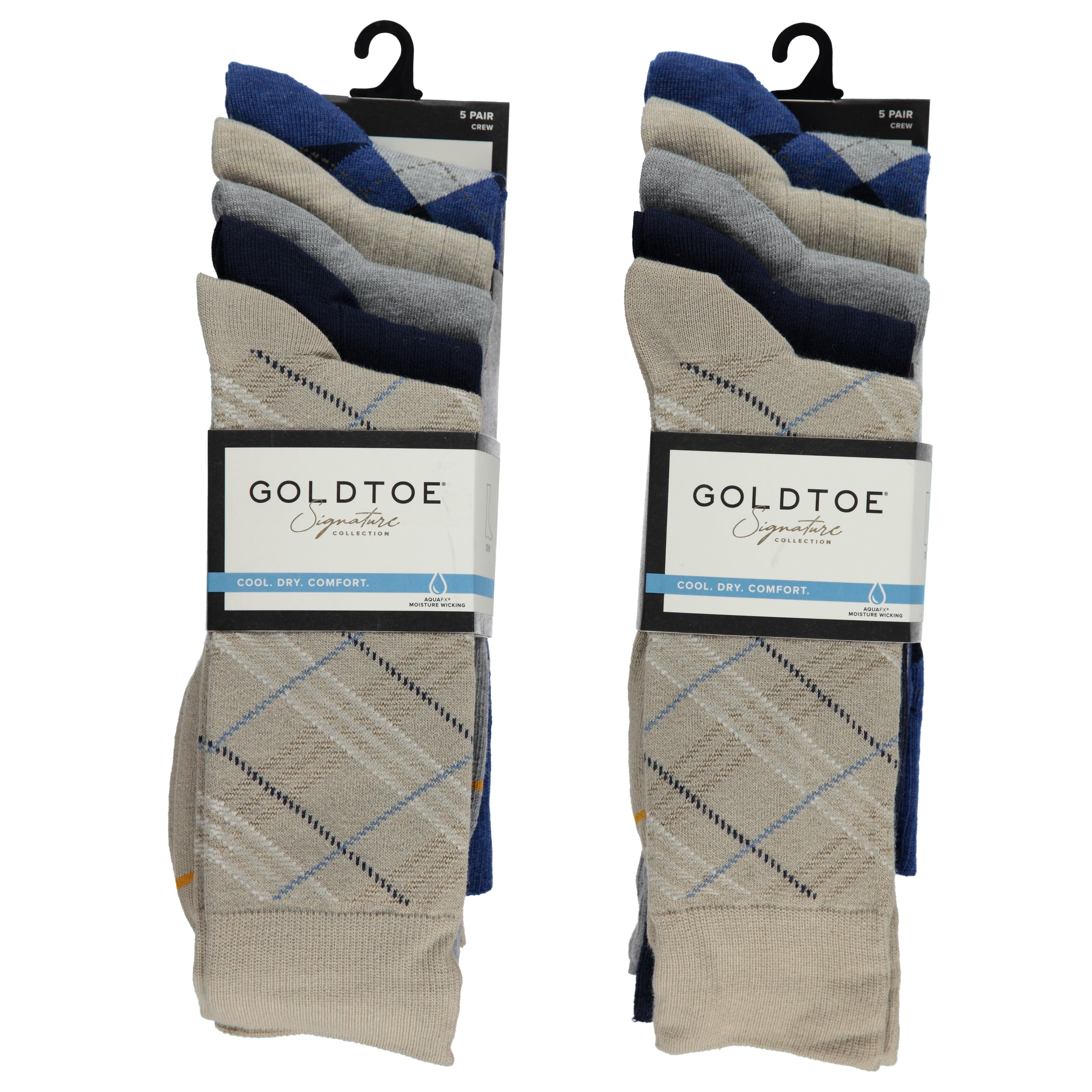 Gold Toe 5 Pack Mens Fashion Crew Socks 10-13 (1664293)
